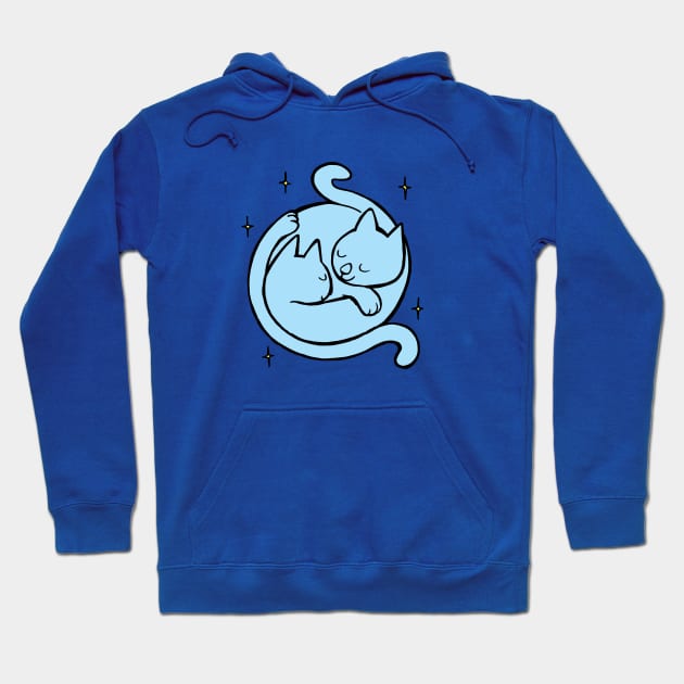 two cats curled up in an embrace Hoodie by duxpavlic